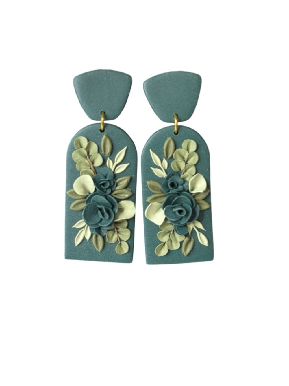 Women's Unbranded Teal Green Floral Dangle Earrings One Size